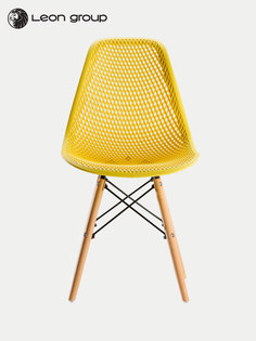 Стул ажурный LEON для кухни в стиле EAMES DSW, желтый, 1 шт