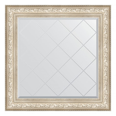 Зеркало с гравировкой в раме 91x91см Evoform BY 4340 виньетка серебро