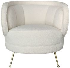 Кресло ткань букле белое Размер: 79*75*77 см Garda Decor