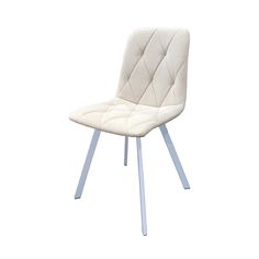 Стул Терминал ROKKO велюр матовый бежевый, опоры белые