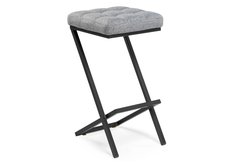 Полубарный стул Woodville Амаури графит/черный матовый (рогожка)