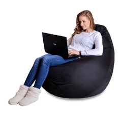 Чехол для кресла-мешка Happy-puff Груша, Оксфорд черный, Размер XXXL