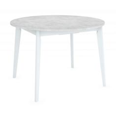 Стол BRADEXHOME Oslo круглый 110-140x110x76 см Бетон Лайт/Белый