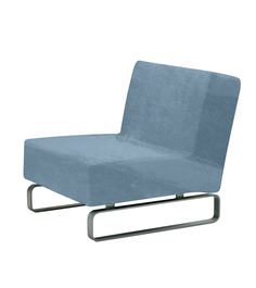 Чехол на кресло без подлокотников до 120 см Виктория хоум декор Бруклин серо-голубой