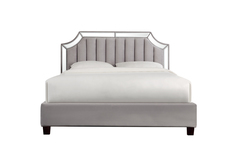 N-BD1894V GR Кровать с зеркальными вставками серая 214*172*127см Garda Decor