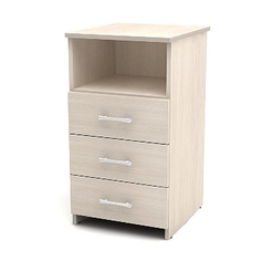 Тумба приставная "Канц", 400х450х750 мм, 3 ящика, полка, цвет дуб молочный (КОМПЛЕКТ) No Brand