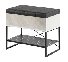 Банкетка-скамейка Hoff Норд 60х35х52,8 статуарио/белый глянец/черный