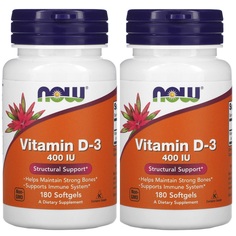 Витамин D Now Vitamin D-3 400 Me 180 гелевых капсул 2 уп