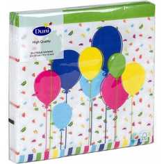 Салфетки Duni бумажные трехслойные Balloons and confet 33х33 см 20 штук