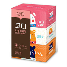924600 SY Двухслойные бумажные салфетки Любимые мишки 230 шт. х 3 уп. Ssangyong C&B