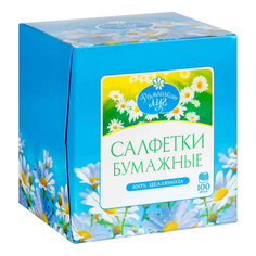Салфетки бумажные Ромашкин луг двухслойные универсальные 100 шт
