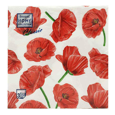 Салфетки бумажные Bouquet Home collection Classic Маки 20 шт