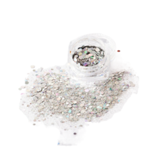 Набор Serebro Дизайн для ногтей Лазерный блеск, серебряный, 4 шт.