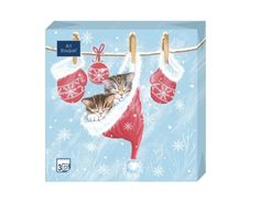 Салфетки Art Bouquet Новогодний подарок Котята сервировочные 33 х 33 см 20 шт