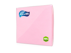 Салфетки "Мягкоff" 24х24см 50л 1-но слойные пастель розовые ФР-00001886 No Brand