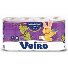 Полотенца бумажные Veiro Classic 2-слойные белые 4 рулона по 12.5 метров 5П24 246347