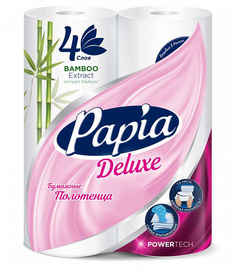 Бумажные полотенца Papia Deluxe 4-слойные 2 рулона