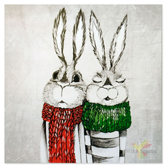 Салфетки бумажные НГ 33х33см 3сл 20шт КРОЛИКИ Home Collection No Brand