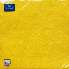 Набор из: 1. Салфетки бумажные трехслойные Барокко. Жёлтый x 4 шт. Мята