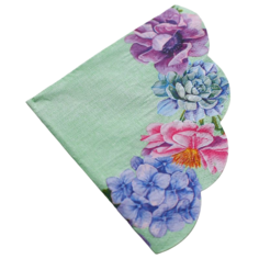 Набор из: 1. Салфетки бумажные трехслойные круглые Цветочный натюрморт x 3 шт. Мята