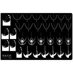 Пластина для стемпинга Ange №012 узоры для маникюра и дизайна ногтей френч + демо-лист