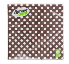 Бумажные салфетки Bulgaree Green Горох на кофейном 2 слоя 33 х 33 см 20 шт.