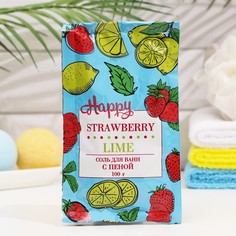 Соль для ванн с пеной "Happy" ,клубника и лайм, 100 г Laboratory Katrin