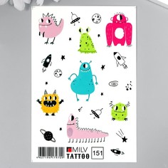 Татуировка на тело MilvTattoo Монстрики 10х15 см