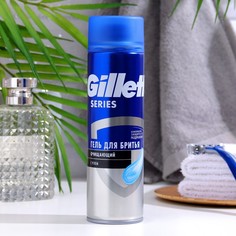 Gillette Гель для бритья Gillette Series 3x Sensitiv очищяющий с углем, 200 мл