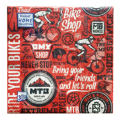 Салфетки бумажные Ride your bikes 3 слоя ЗЗ х ЗЗ см 20 шт No Brand