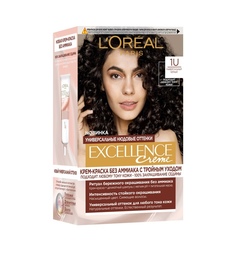 Крем-краска для волос LOreal Paris Excellence Creme, оттенок 1U универсальный черный