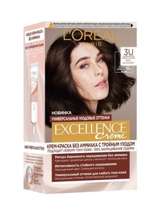 Крем-краска для волос LOreal Paris Excellence Creme, 3U универсальный темно-каштановый