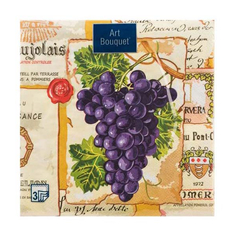 Салфетки бумажные Bouquet de Luxe Коллекционные вина трехслойные 24х24 см 25 шт.