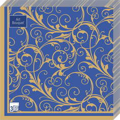 Салфетки бумажные Art Bouquet Очарование на синем 3 слоя 33 x 33 см 20 шт