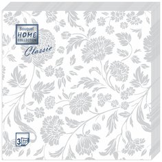 Салфетки бумажные Bouquet Home Collection Серебро 3 слоя 33 х 33 см 20 шт