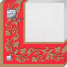 Салфетки бумажные Bouquet Home Collection premium золото на красном 20 шт