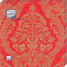 Салфетки бумажные Bouquet Home Collection premium золото на красном 20 шт