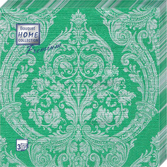 Салфетки бумажные Bouquet Home Collection Premium Серебряный на зеленом 40х40 см 20 шт.