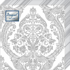 Салфетки бумажные Bouquet de Luxe Серебро на белом 3 слоя 24 х 24 см 25 шт