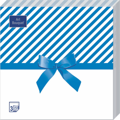 Салфетки бумажные Art Bouquet Подарок синий 3 слоя 34 x 34 см 20 шт