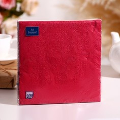 Салфетки бумажные Art Bouquet Бордовый Барокко, 33х33, 3 слоя, 16 листов