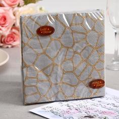 Салфетки бумажные Gold decor Золотая вуаль, 3 слоя, 33x33 см, 20 шт.