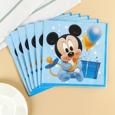 Набор бумажных салфеток Микки Маус, 33х33 см, 20 шт., 3-х слойные Disney