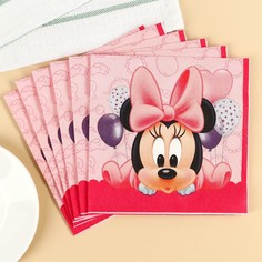 Набор бумажных салфеток Минни Маус, 33х33 см, 20 шт., 3-х слойные Disney