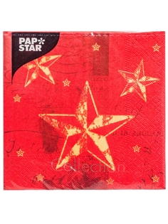 Салфетки бумажные PAPSTAR Звездное Сияние 33х33 см, 3 слоя, 100 шт. красные