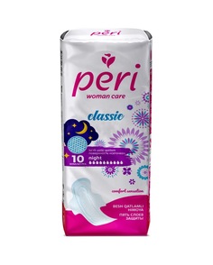 Женские гигиенические прокладки Peri Classic Night 10 шт