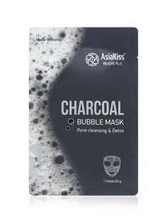 Пузырьковая маска с экстрактом древесного угля Asiakiss, 20г charcoal bubble mask