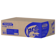 Полотенца бумажные PRO листовые Z-сложения C196 2 слоя 190 листов 15 пачек в коробе Protissue
