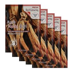 Маска 3W Clinic Fresh Red Ginseng Mask Sheet c экстрактом корня красного женьшеня, 5 шт.