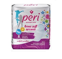 Прокладки Peri Гигиенические 8 Teens Soft хлопок